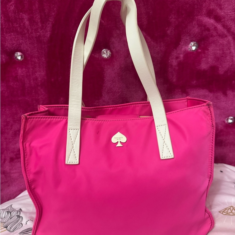 Kate Spade Pink and Cream Tote Bag with Modern Design